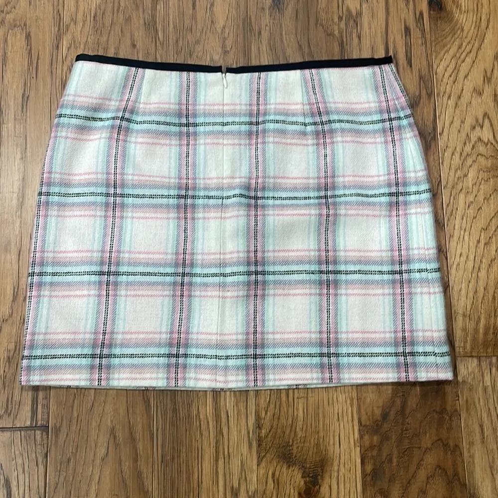 Vineyard Vines Winter White Plaid Wool Skirt-Size 10 - Image 3