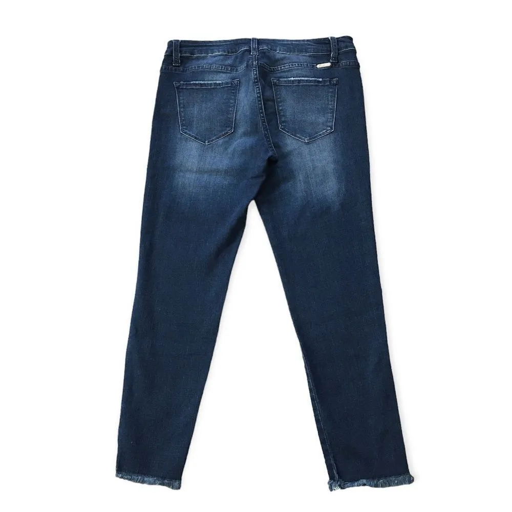 🔃KanCan Blue Mid Rise Skinny Leg Frayed Edge Ankle Jeans - Image 2