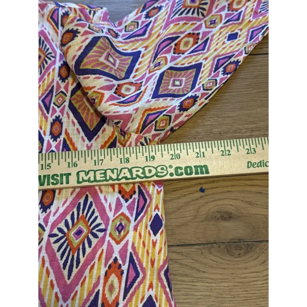 Chicos Womens Size 0 Linen No Iron Button Up Shirt‎ 3/4 Sleeve Aztec Colorful - Image 5