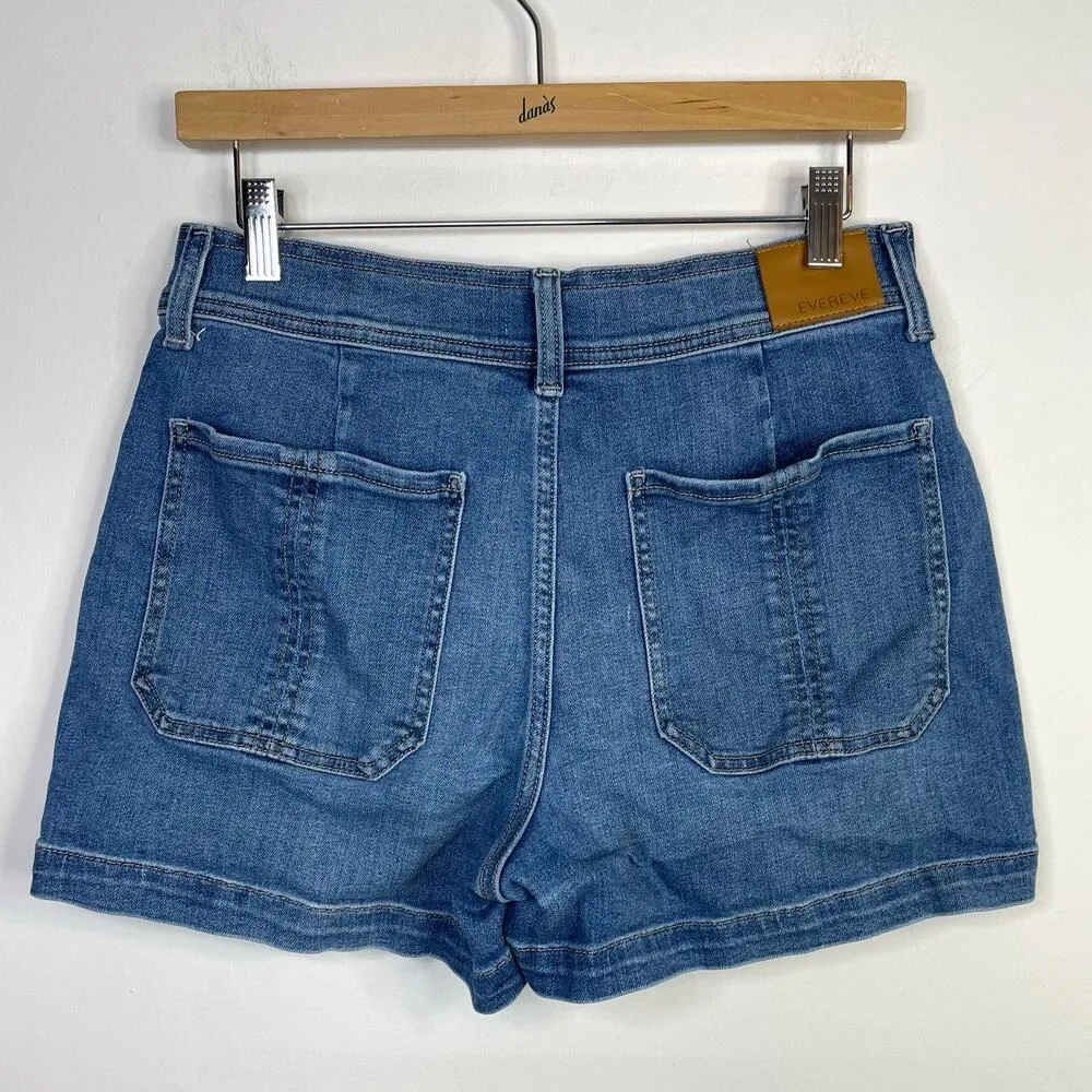 Evereve Ever Denim Jean Utility Exposed Button Fly Stretch Shorts womens 30 - Image 7