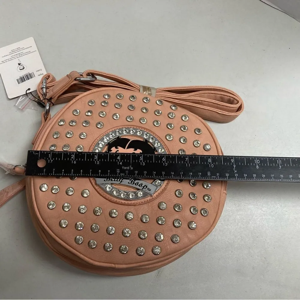 BETTY BOOP Women’s Crossbody‎ Pink  
8.5 X3X8.5 New With Tags Studded - Image 8