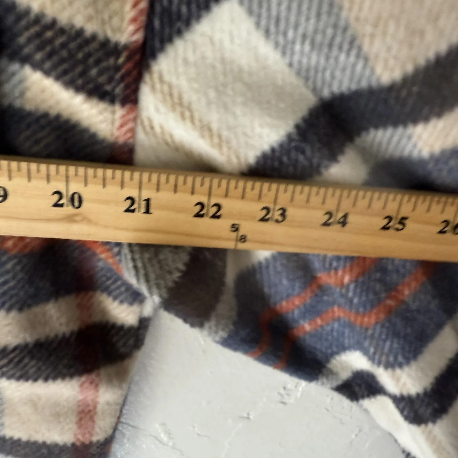 Ashley Outerwear Jacket Womens Medium Blue Red Plaid Button Up Cropped Shacket‎ - Image 6