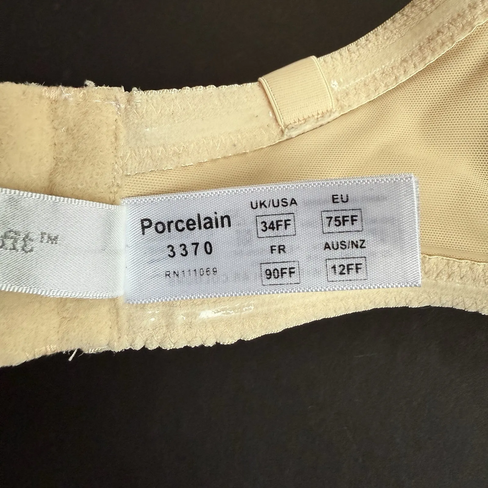 Panache Super Bra US 34 FF H Porcelain Strapless Underwire Unlined Nude Seamless - Image 3