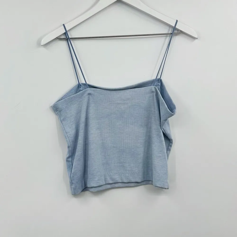 American Eagle Outfitters Baby Blue Square Neck Cropped Tank Top Size XL - Image 6