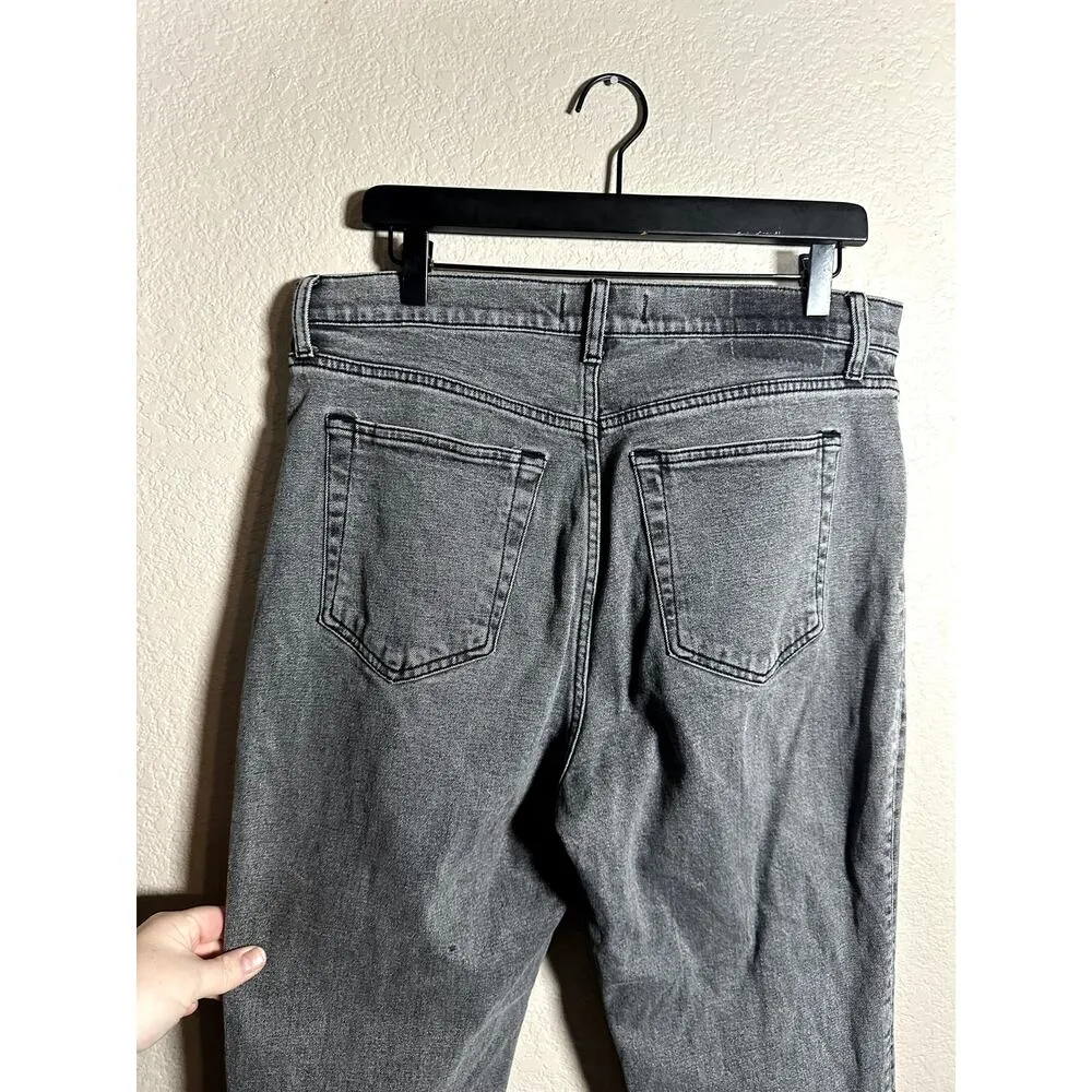 Abercrombie & Fitch The Ankle Straight Ultra High Rise Gray Wash Black Size 32 - Image 6