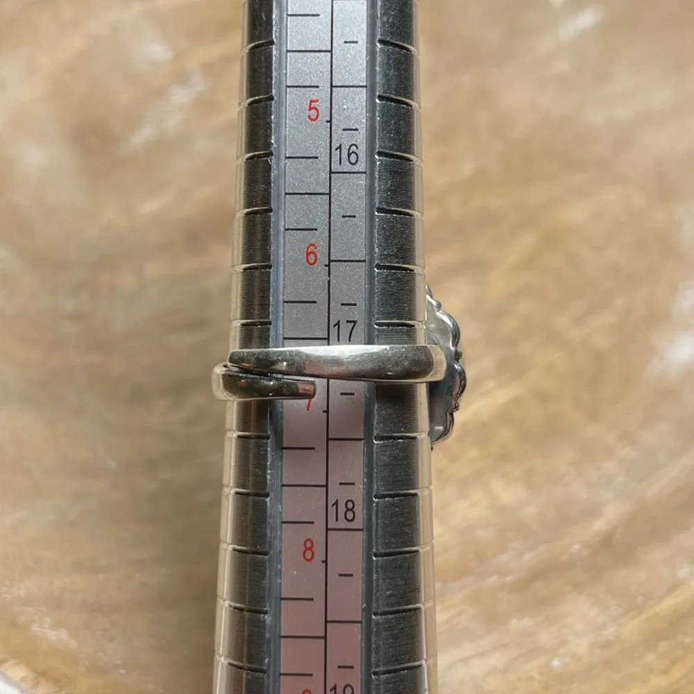 Turquoise Flower 925 Sterling Silver Ring - Image 14