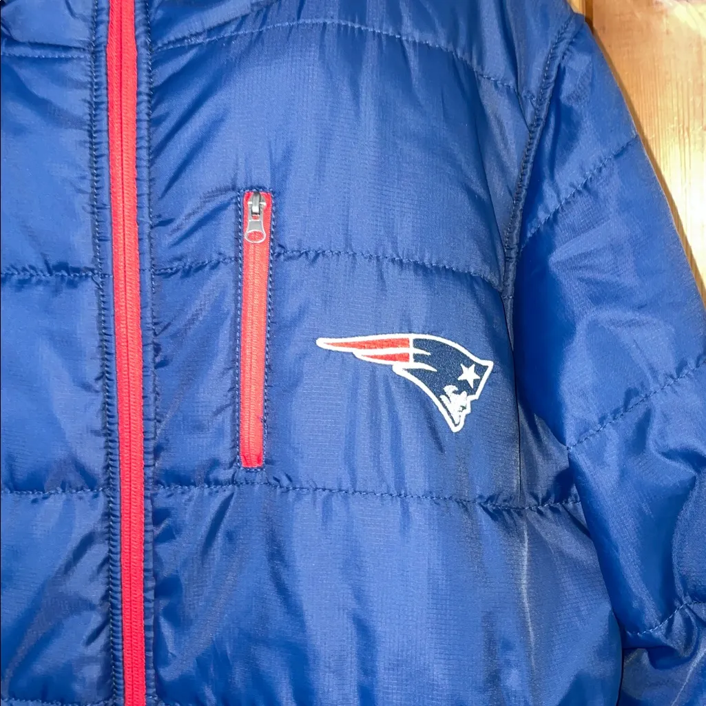 NFL Women's New England Patriots Navy Logo Insulated Full-Zip Puffer Jacket M - Image 2