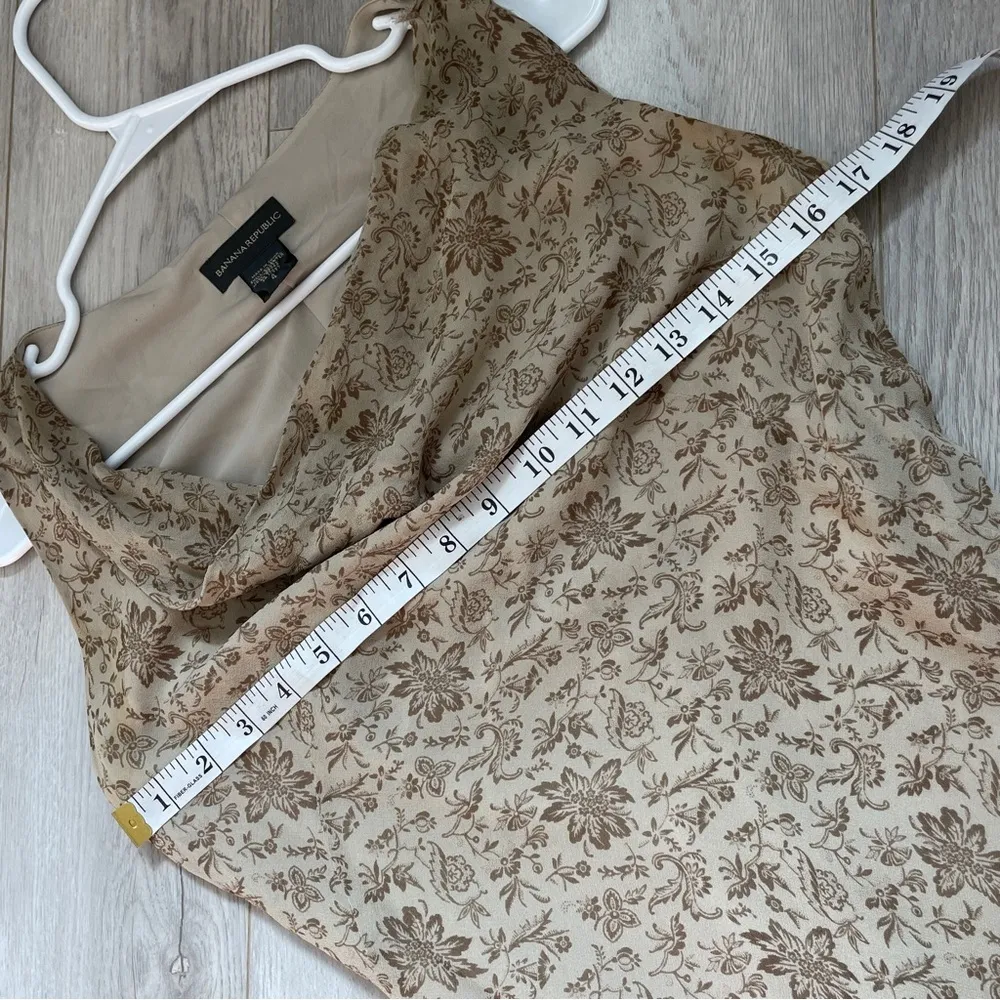 Banana Republic 100% silk Floral Cowl Neck Midi Dress (size 4) romantic feminine - Image 2