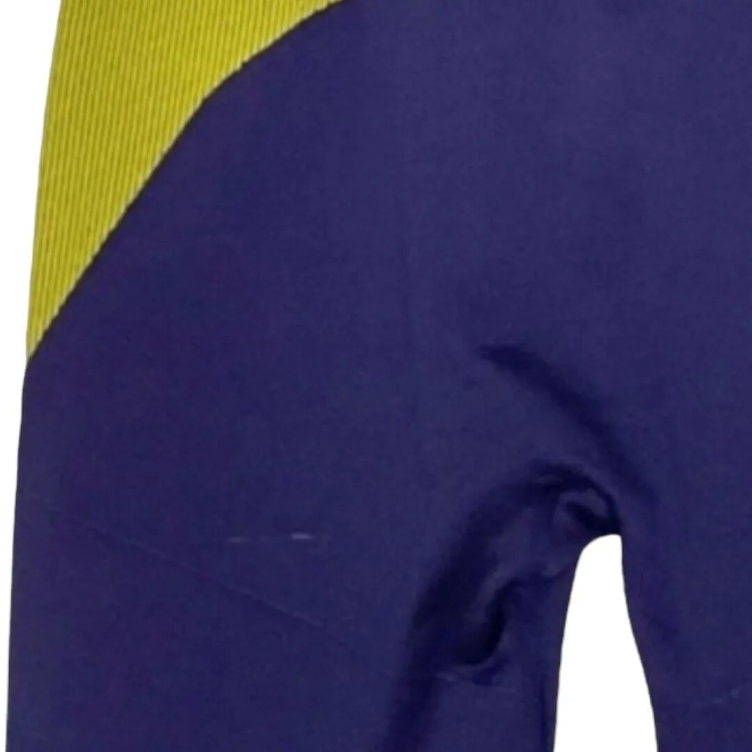 Fabletics x Demi Lovato Leggings Women Small Seamless Printed  Purple Chartreuse - Image 6