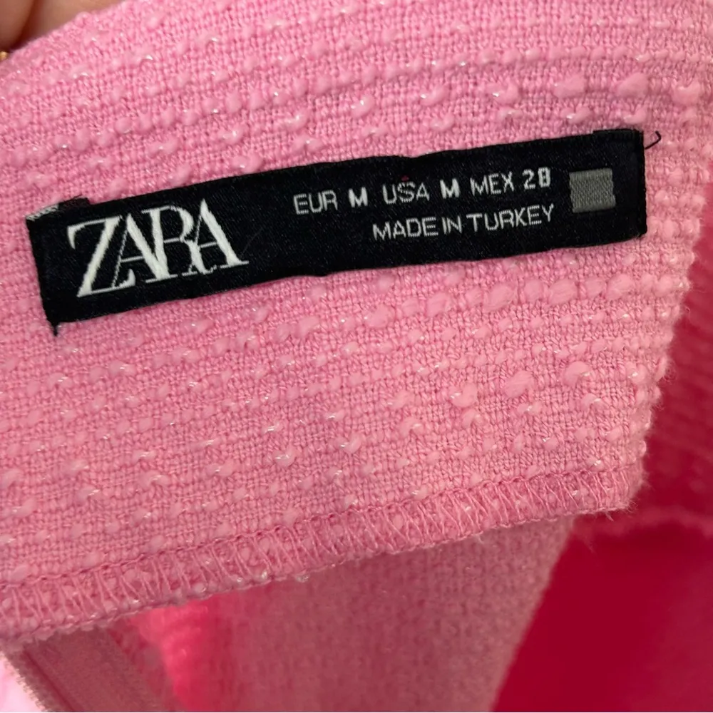 Zara | Pink Short Textured Weave Romper Jumpsuit Size M - Image 7