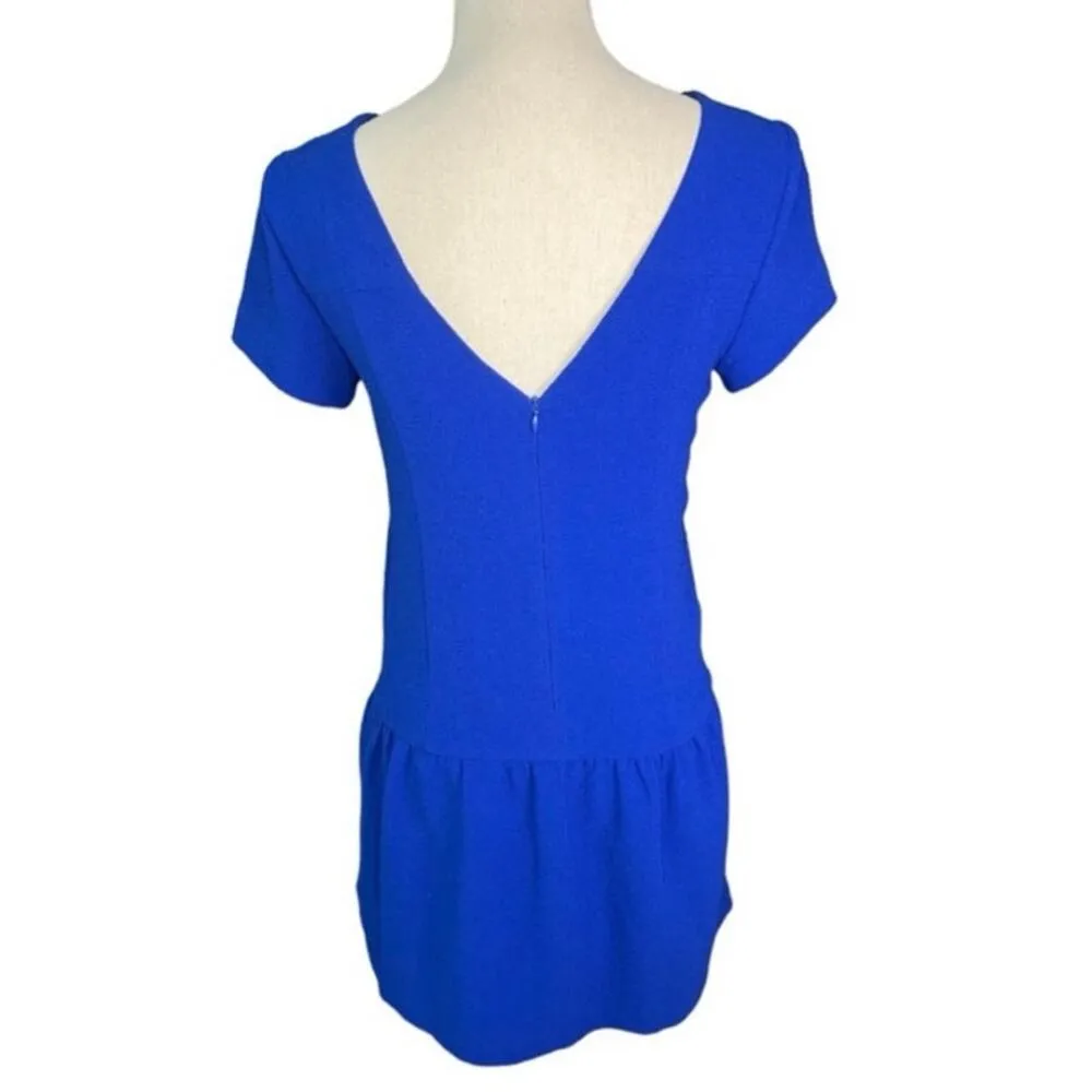 CO Blue drop waist Mini Dress preppy academia cosplay minimalist casual spring Size XS - Image 4