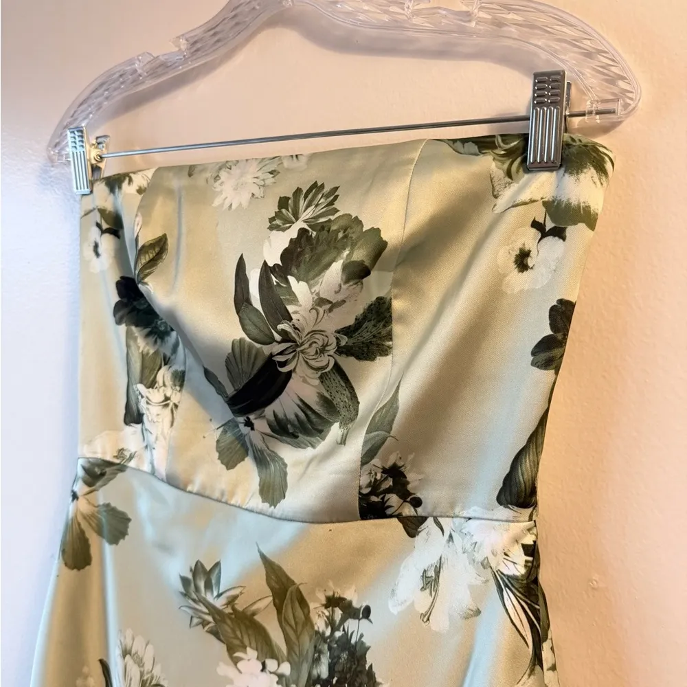 BHLDN Avianna Stretch Satin Strapless Side-Slit Maxi Dress Size 6 - Image 7