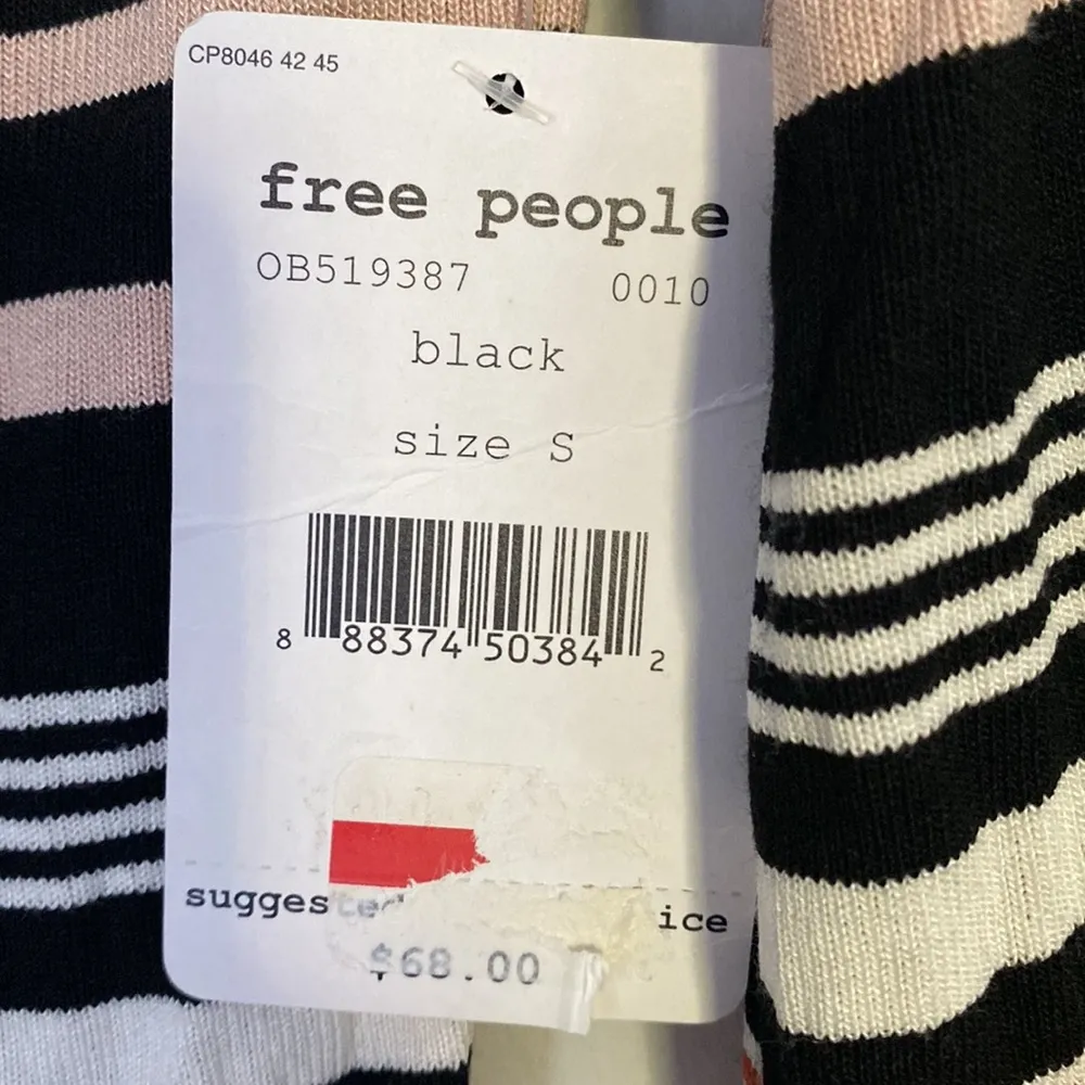 Free People women’s striped cowl-neck off shoulder boho long sleeves top size S - Image 5