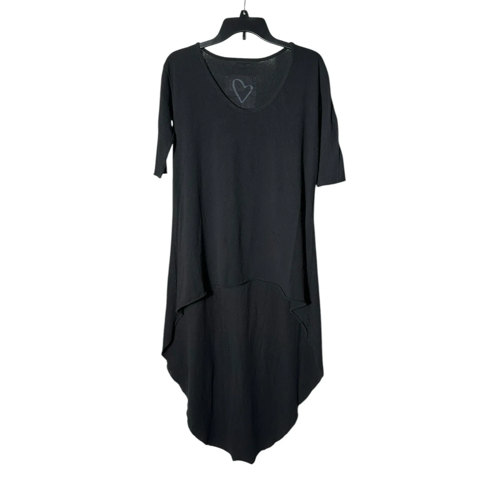 FRANK & EILEEN TEE LAB HIGH LOW XS Short Sleeve Black Lagenlook Shirt #BB6-2 - Image 3