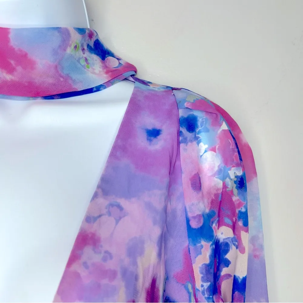 Zara Floral Draped Top Size L NWT - Image 5