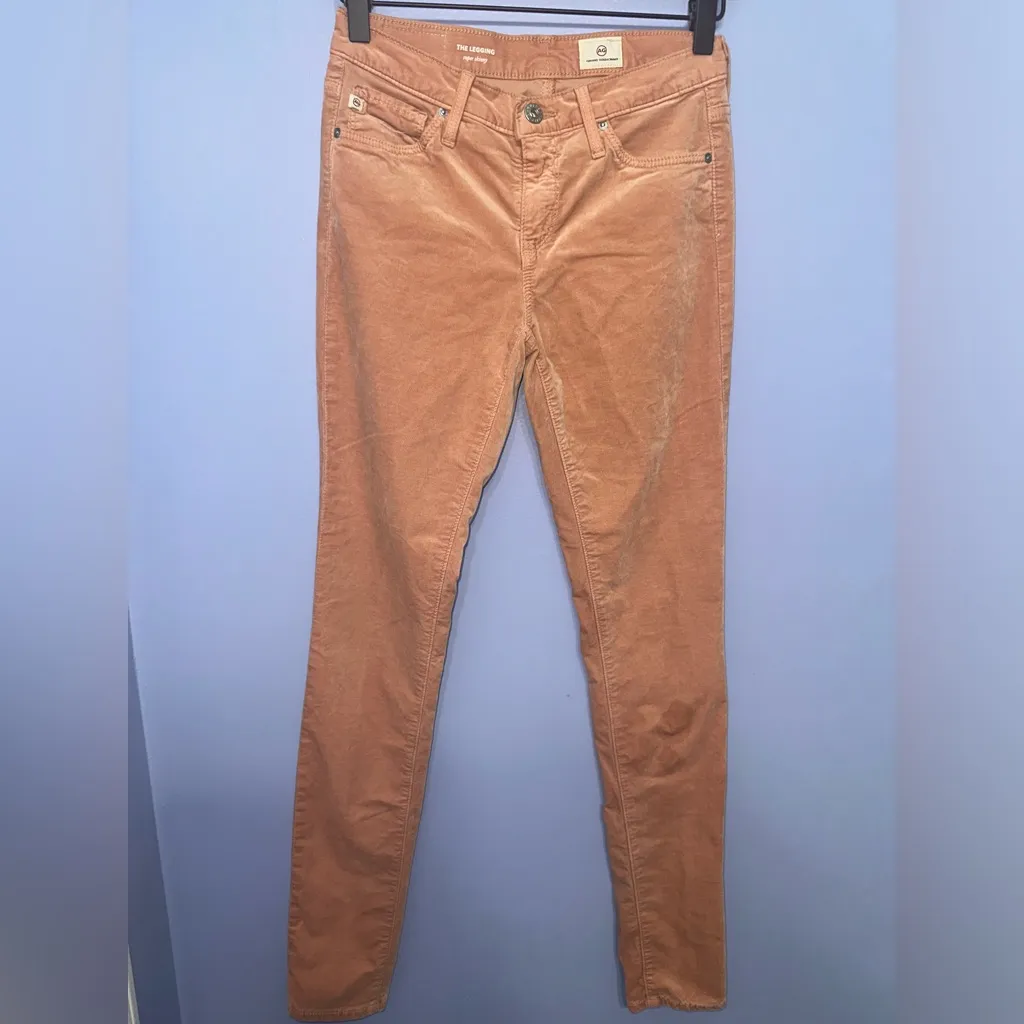 AG Adriano Goldschmied The Legging‎ Skinny Opulent Stretch Velveteen Euc Size 25 - Image 3