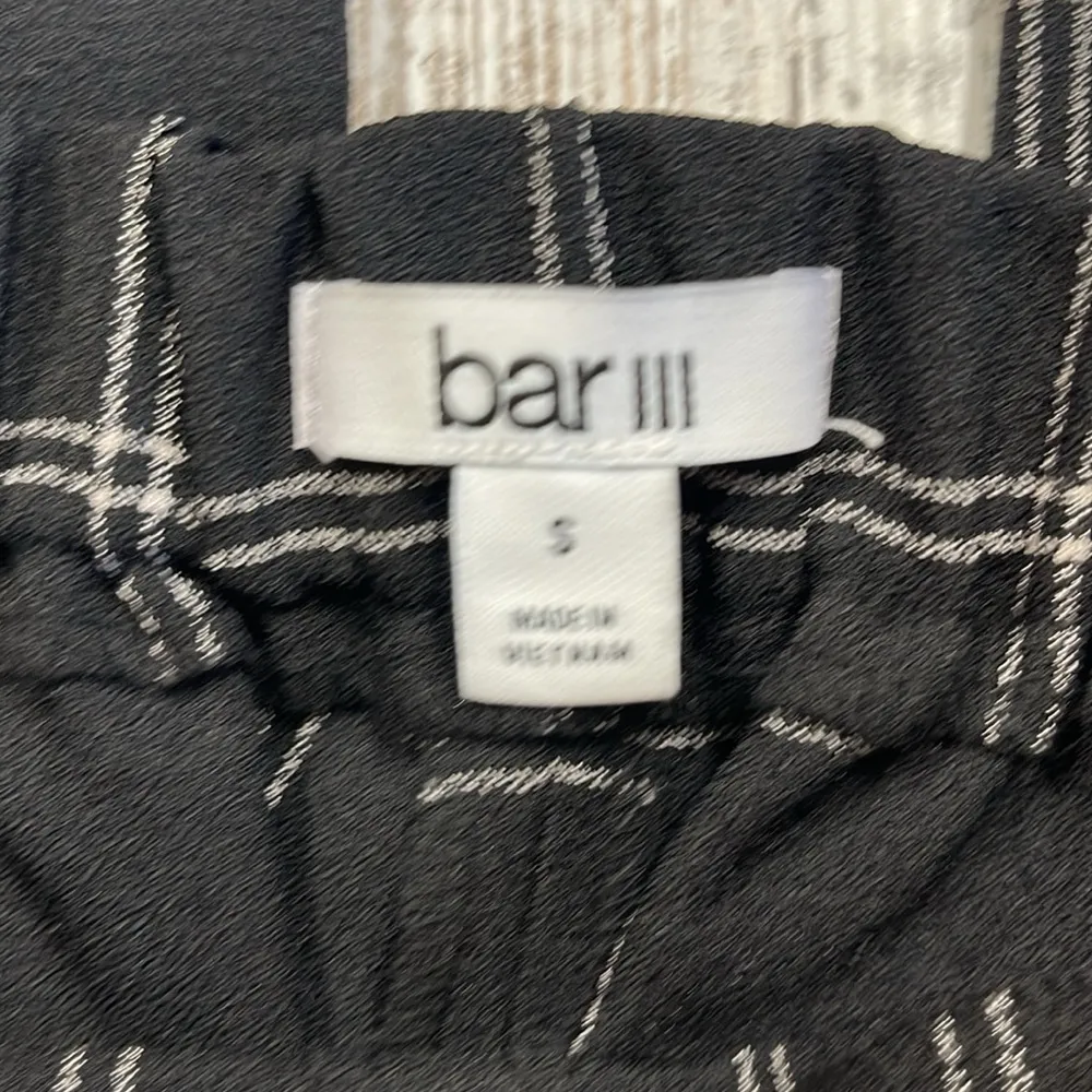 Bar III NWT Black White Window Pain Pull On High Waist Dress Pants Size Small - Image 2