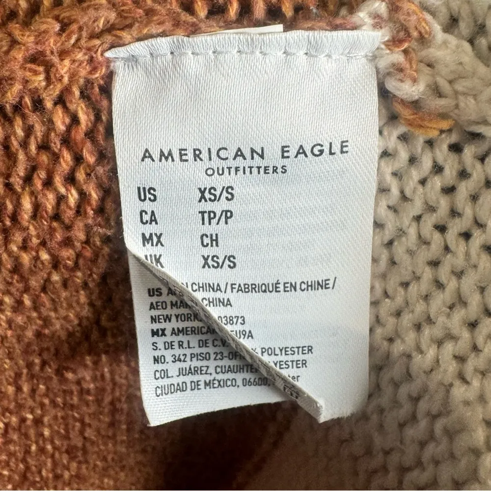 colorful striped oversized knit cardigan sweater size small - Image 9