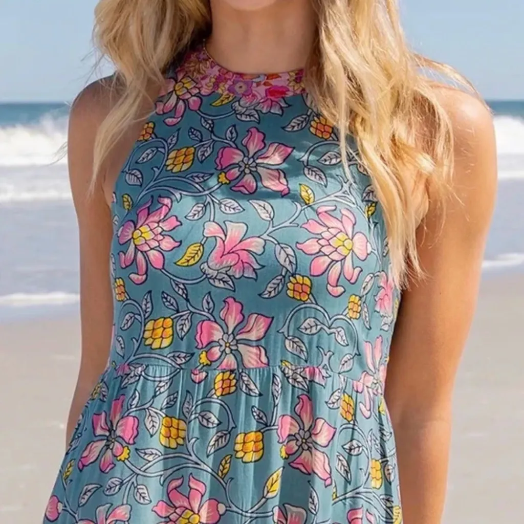 NATURAL LIFE Floral Maxi Dress - Blue and Pink - Image 2