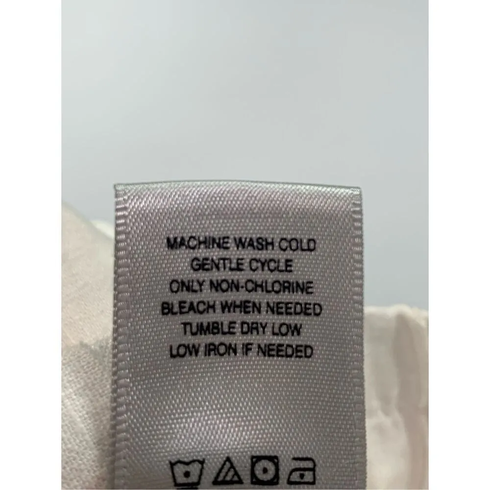 John Mark Linen blend wide leg crop pant size medium White - Image 6