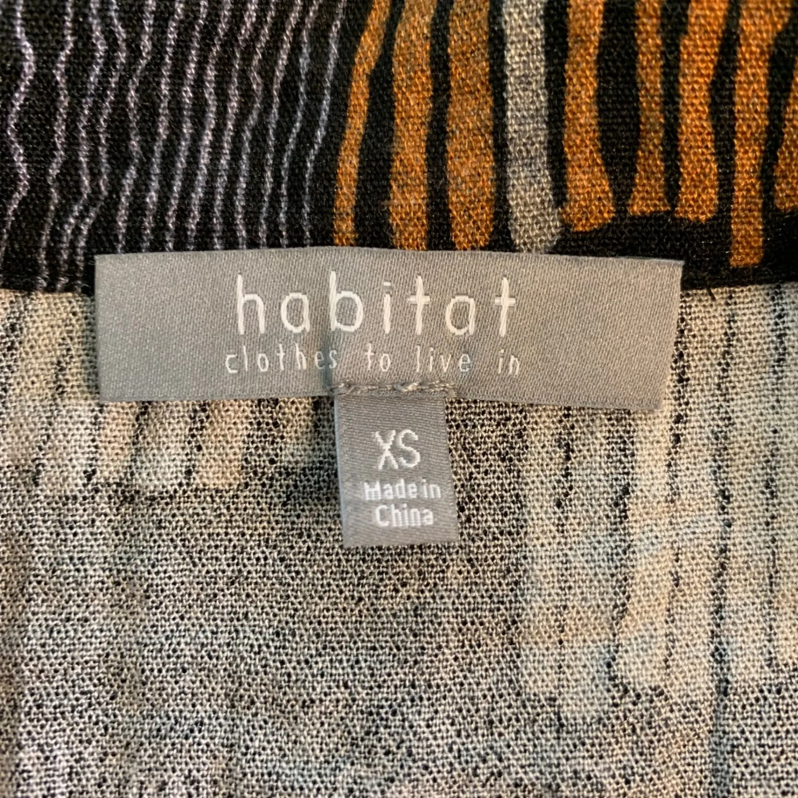 Habitat‎ Clothes to Live In XS Black Brown Abstract Print Oversized Tunic Top - Image 3