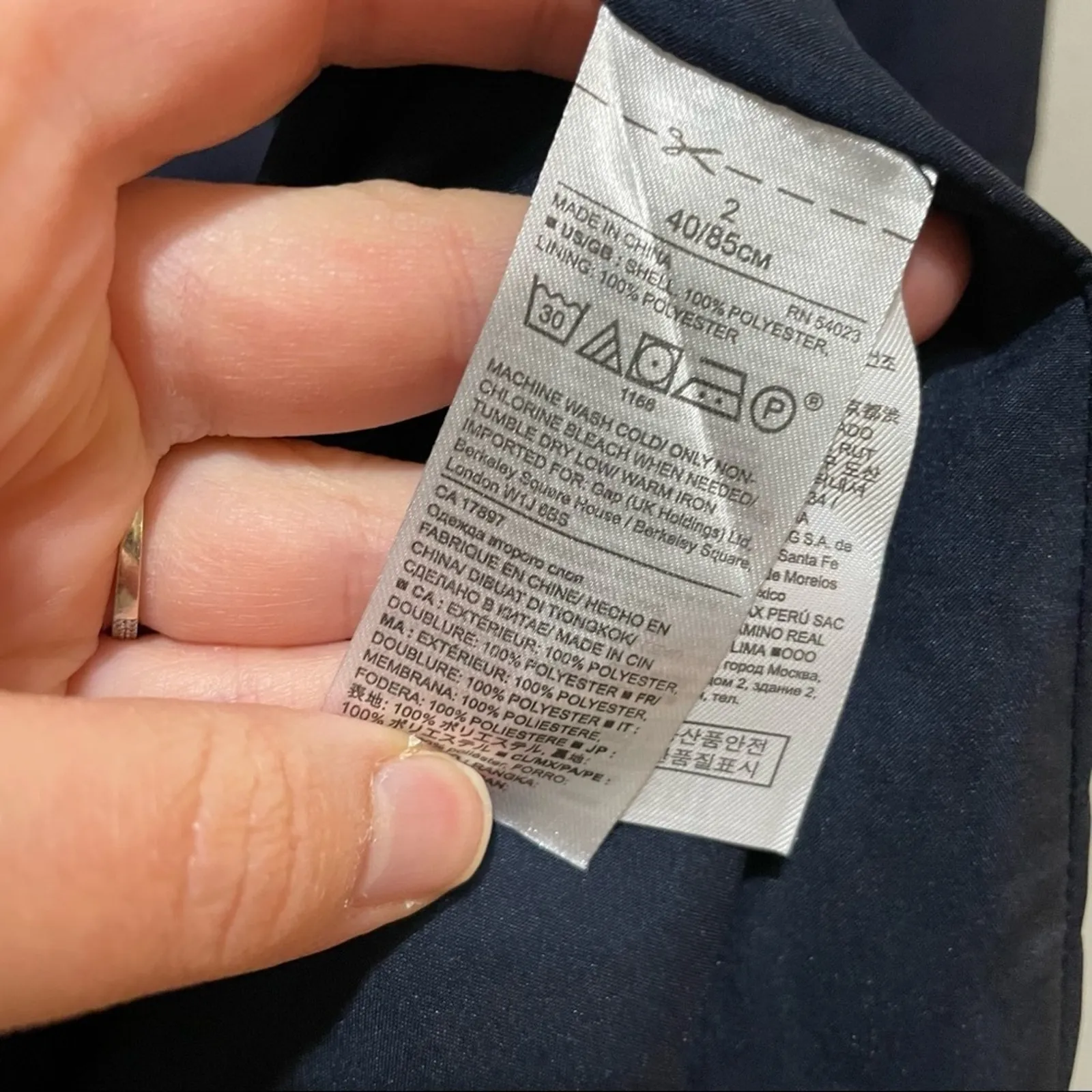 Banana Republic Navy Blue Puff Sleeve Knee Length Boho Dress Womens 2 Tiered - Image 7