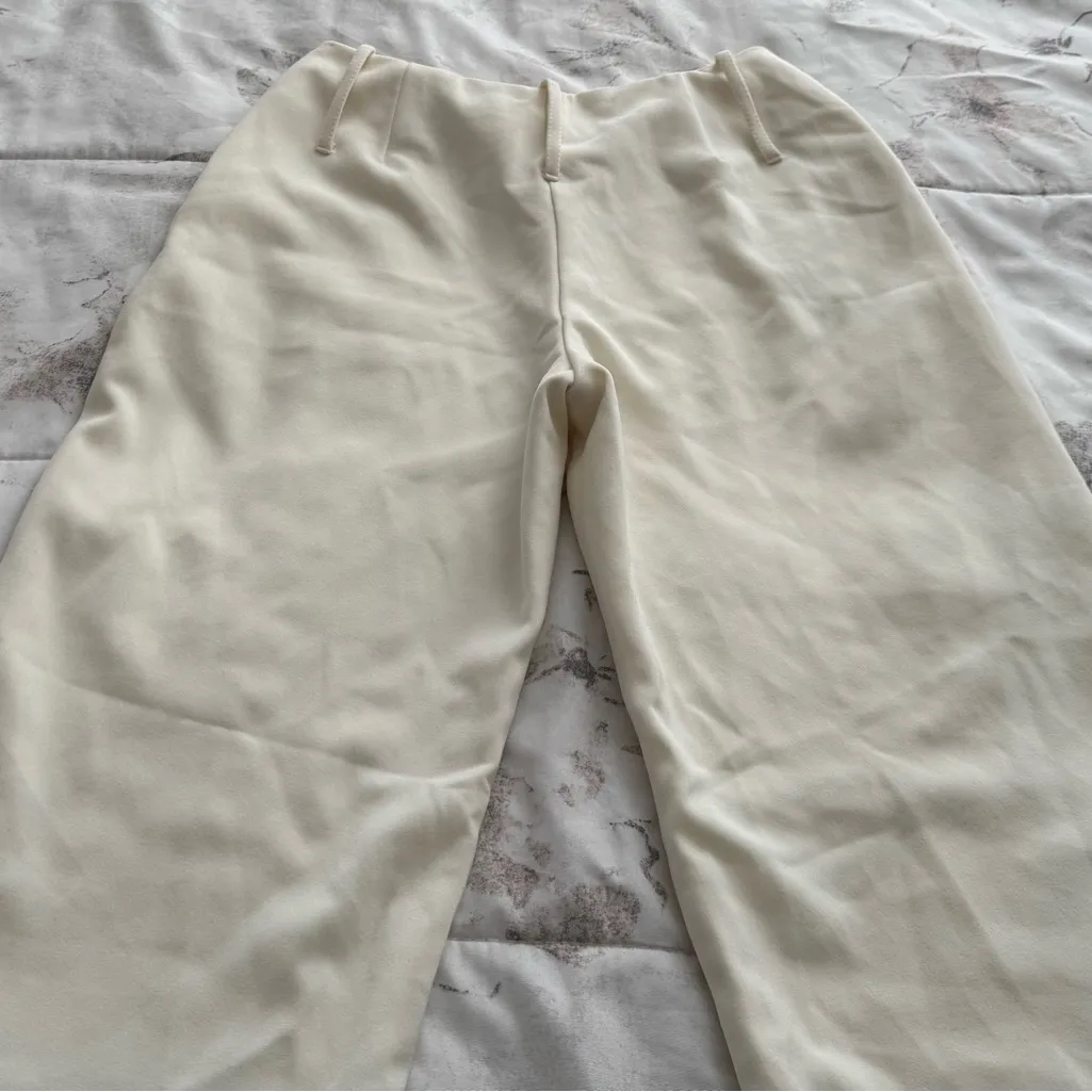 White House Black Market white wide leg lined Trousers size 2 Made in USA preppy - Image 13