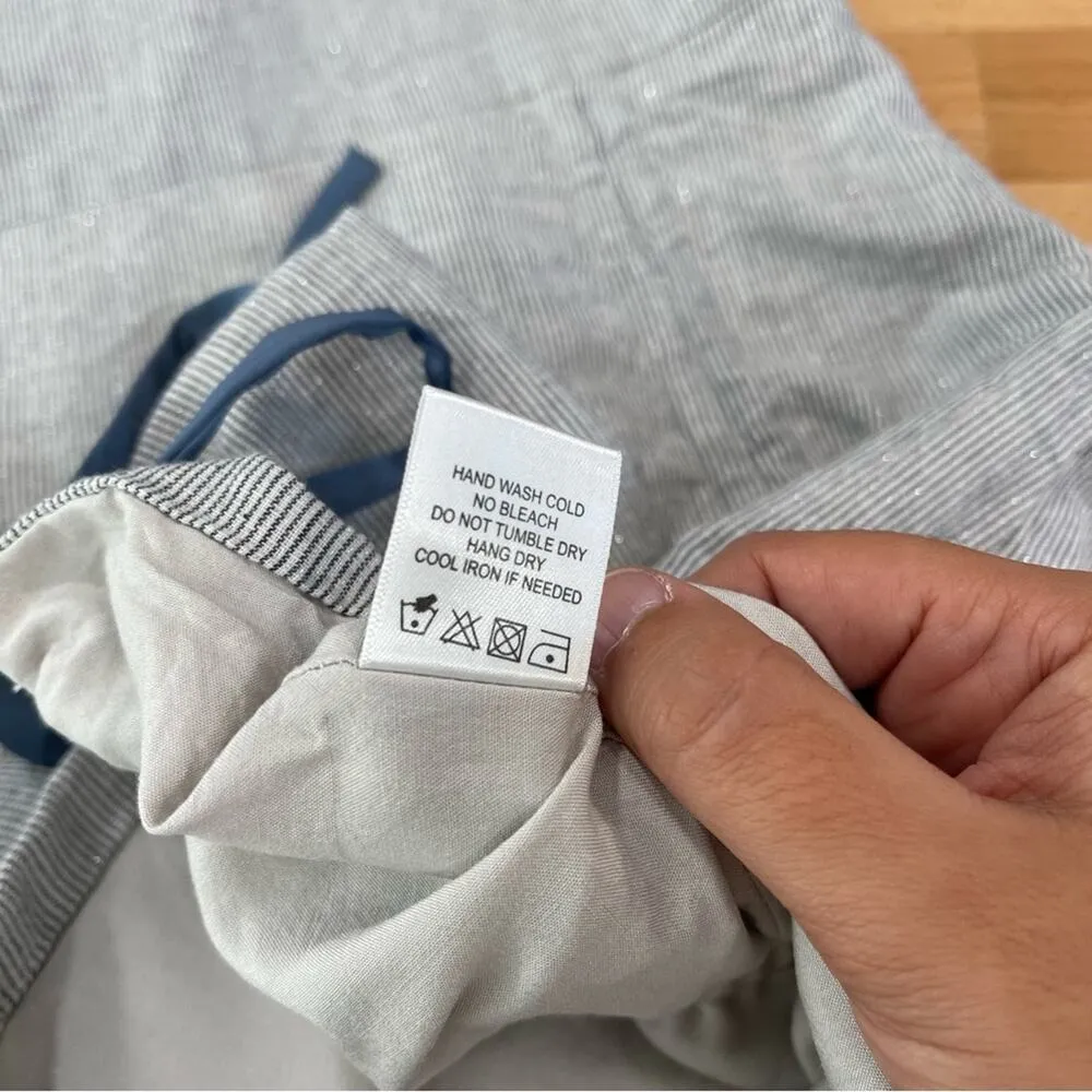 Privacy Please Kerria Mini Charcoal Metallic Stripe Dress Size Medium - Image 9