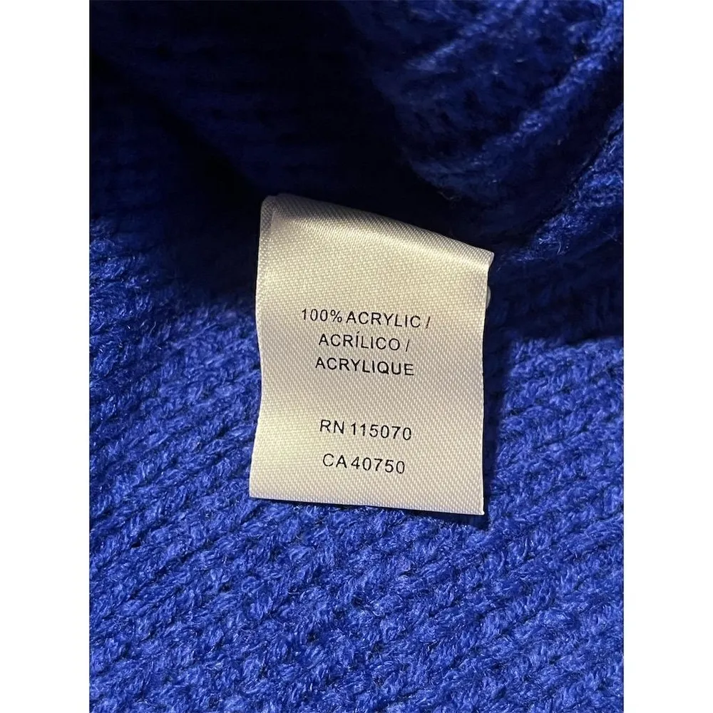 Nina Leonard Sweater Dress Women's Size S Cowl Neck Cable Knit Bright Blue NEW - Image 6