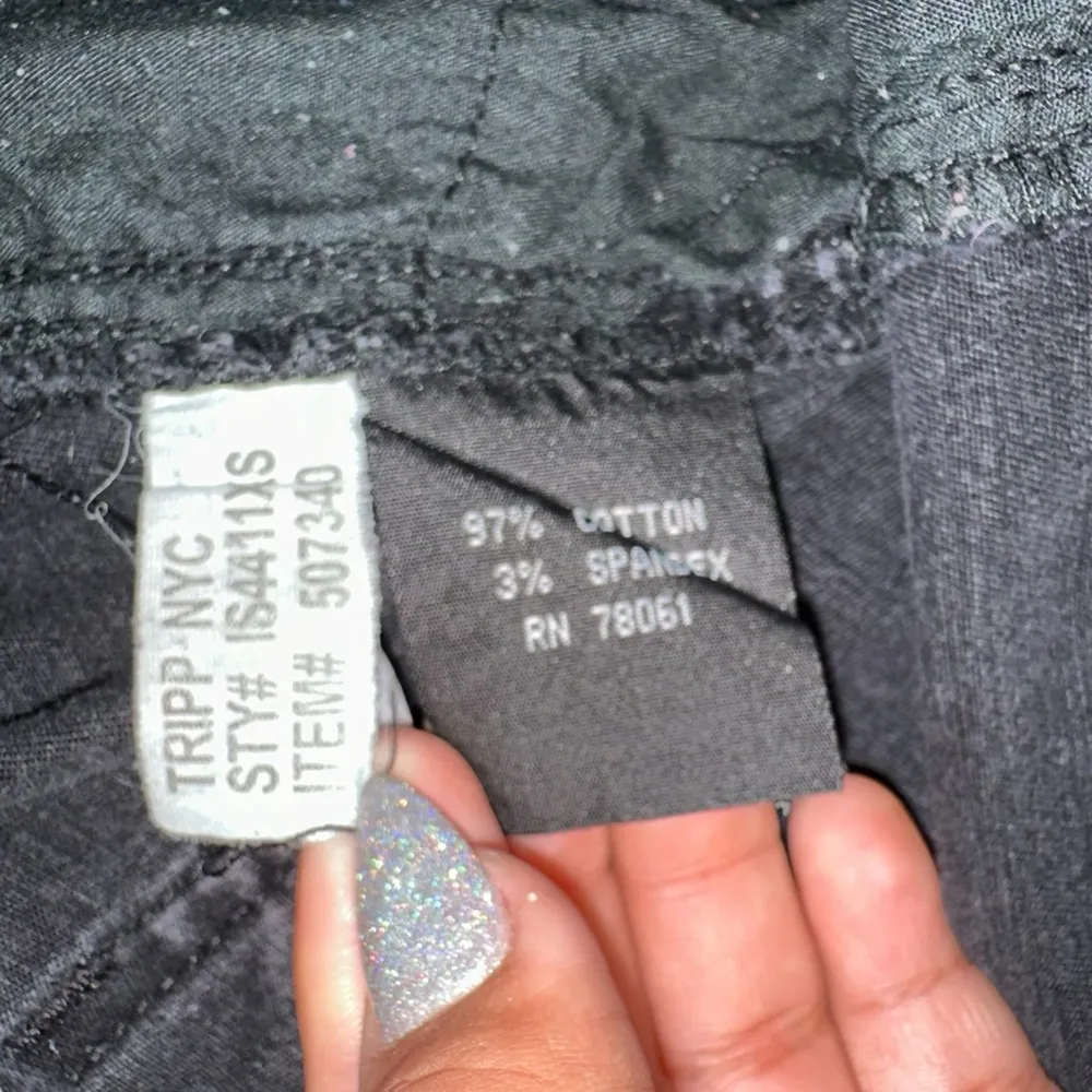 Tripp NYC Curved Black Acid Wash T-Back Jeans 14S - Image 6