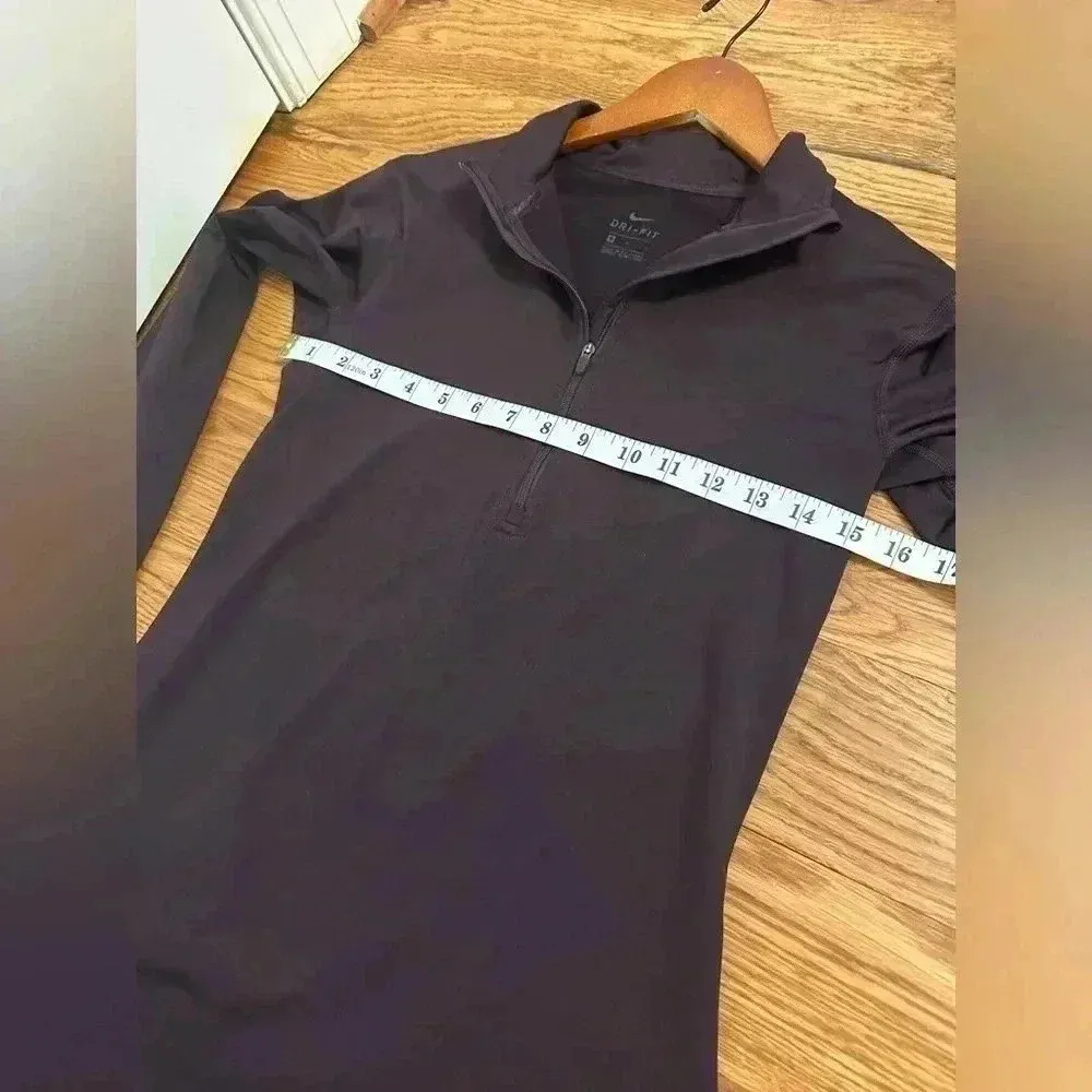 Nike Pro Warm Dri Fit Purple Quarter Zip Up Long Sleeve Shirt size Medium - Image 8