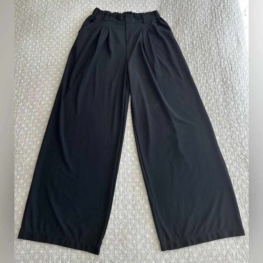 HALARA Breezeful High Waisted Wide Leg Quick Dry Work Pants Pockets Black Size S - Image 5