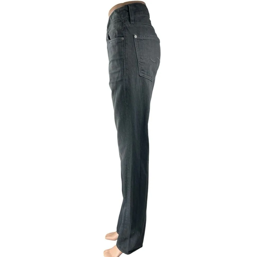 7 For All Mankind Slimmy Women's Black Mid Rise Straight Denim Jeans Pants Sz 30 - Image 3