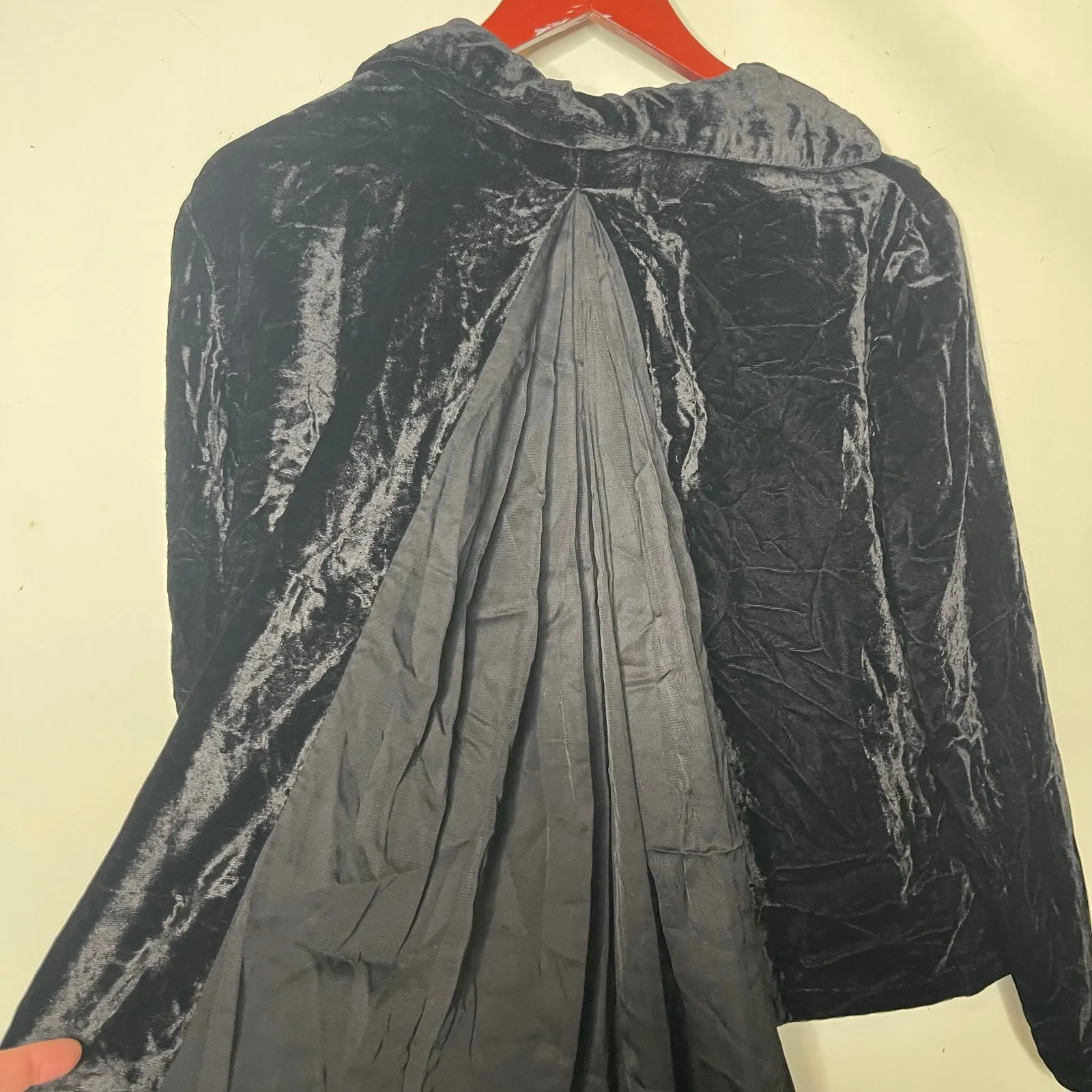 Limi Feu Yohji Yamamoto black velvet blazer with silk pleated long back sz S - Image 8