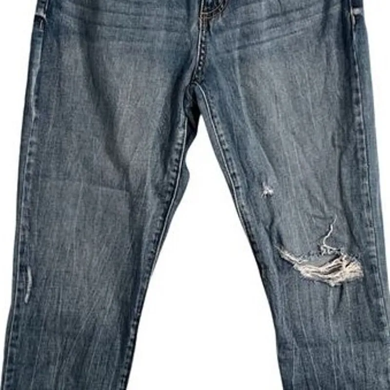 Sincerely Jules Womens Jeans Size 7 Blue Distressed Relaxed Mid Rise Raw Hem - Image 7