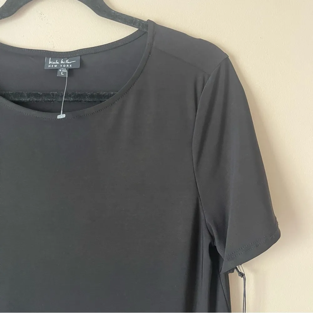 NICOLE MILLER | Black Tiered Babydoll Mini Dress Sz L - Image 3