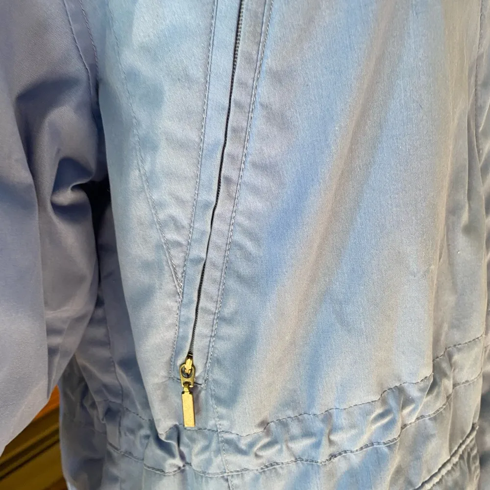 Vintage Pacific Trail Jacket Windbreaker Snap Hood Blue Womens Petite Small EUC - Image 11