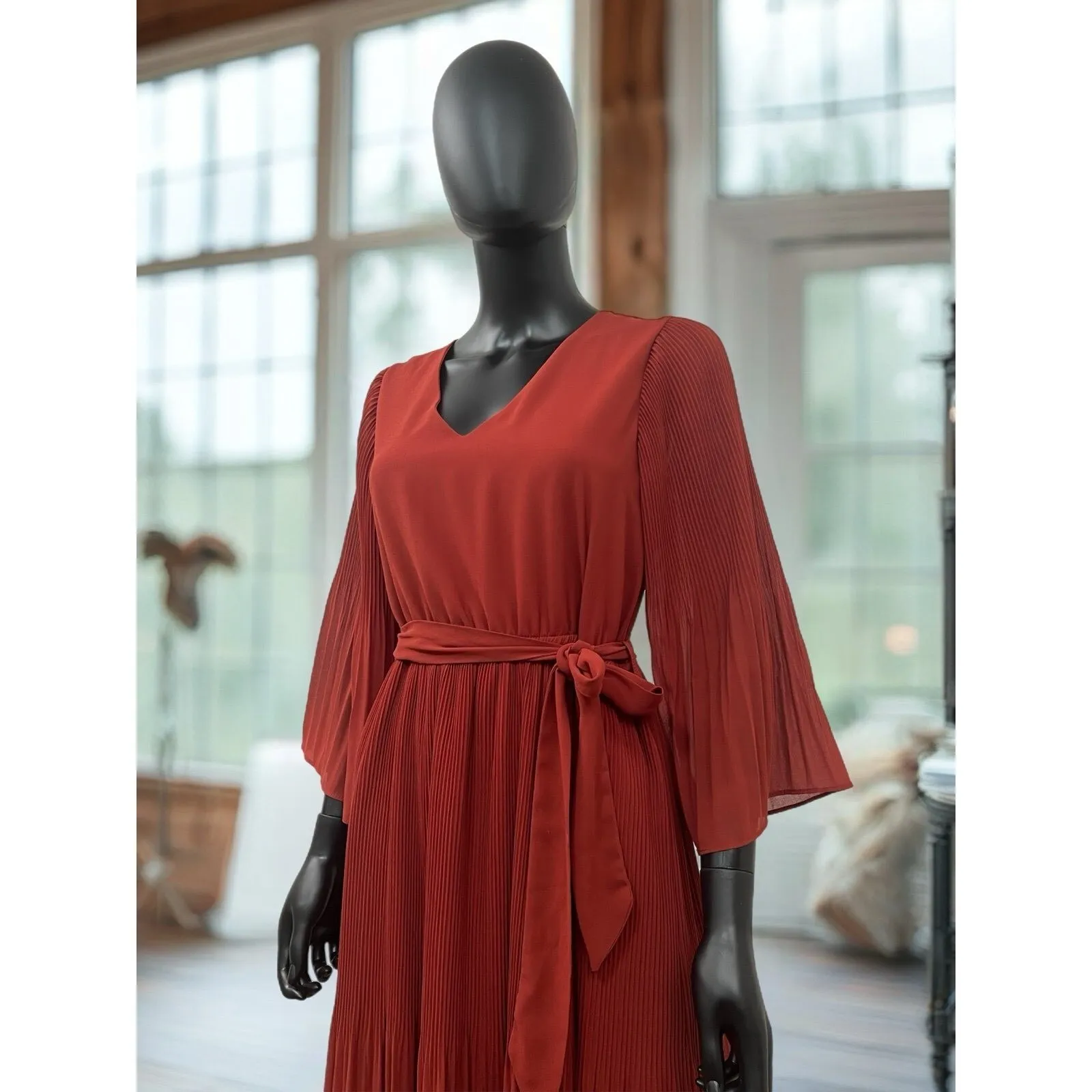 Loveriche Women's 3/4 Sleeve Solid/orange burn Size M‎ - Image 4