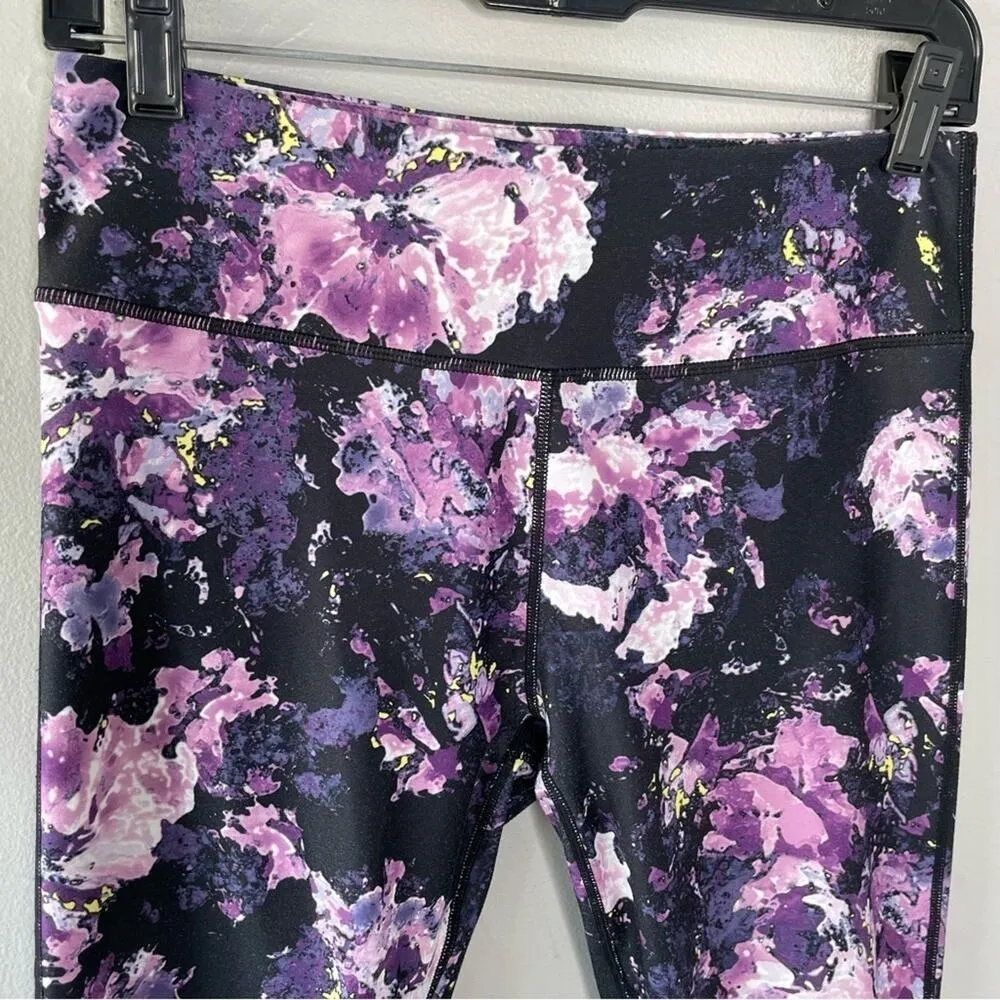 FABLETICS Purple Floral Gaviota Leggings Activewear Athletic Yoga Running Gym - Image 3