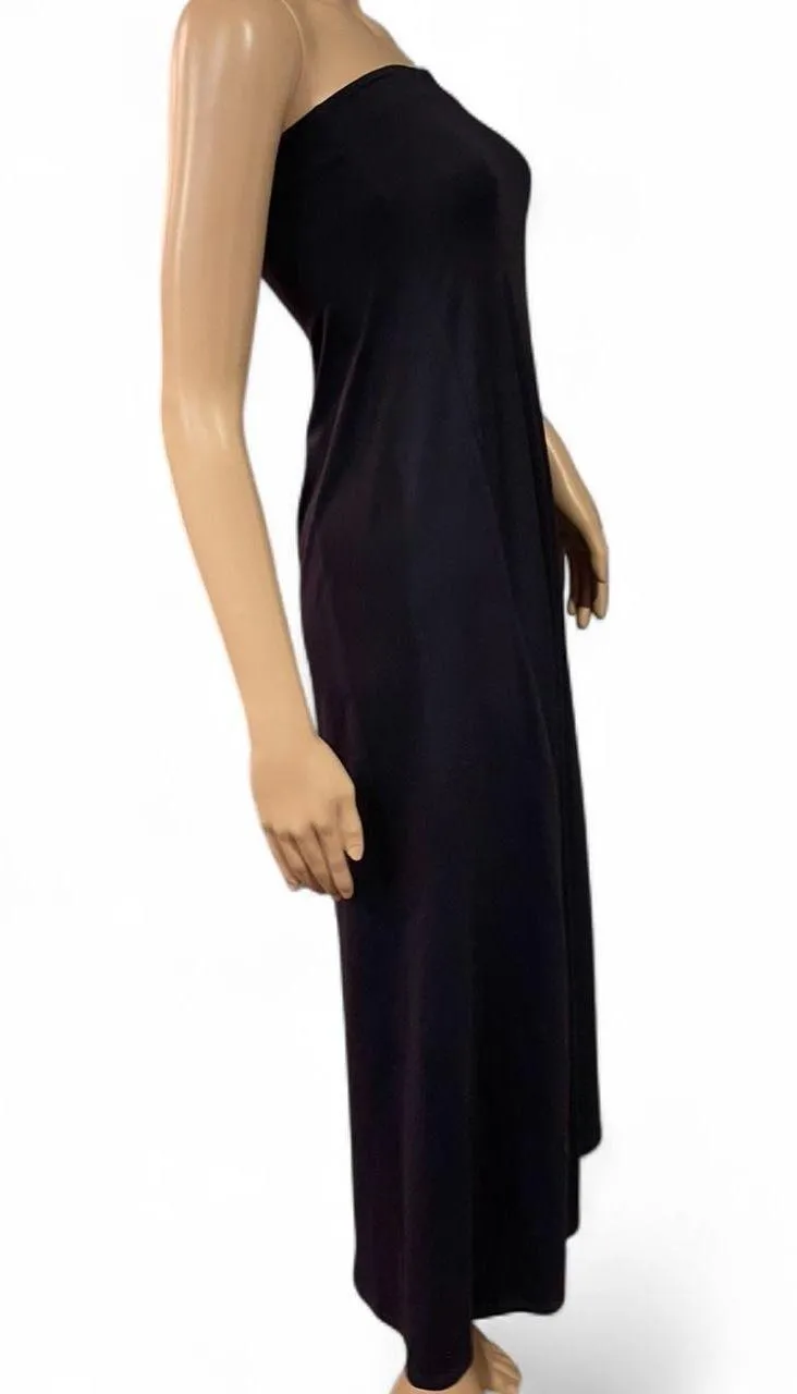 Susana Monaco Black Tube Top Maxi Dress High Slit Size Small Strapless Evening - Image 2