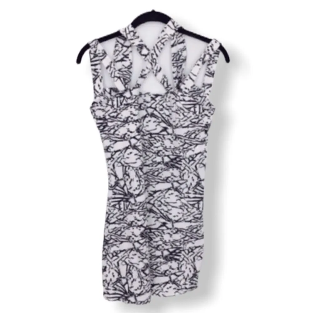 River Island SZ S black & white bodycon dress - Image 3