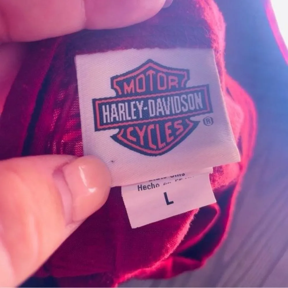 Harley Davidson Sheer t-Shirt Size Large embossed letters motorcycle shirt - Image 6