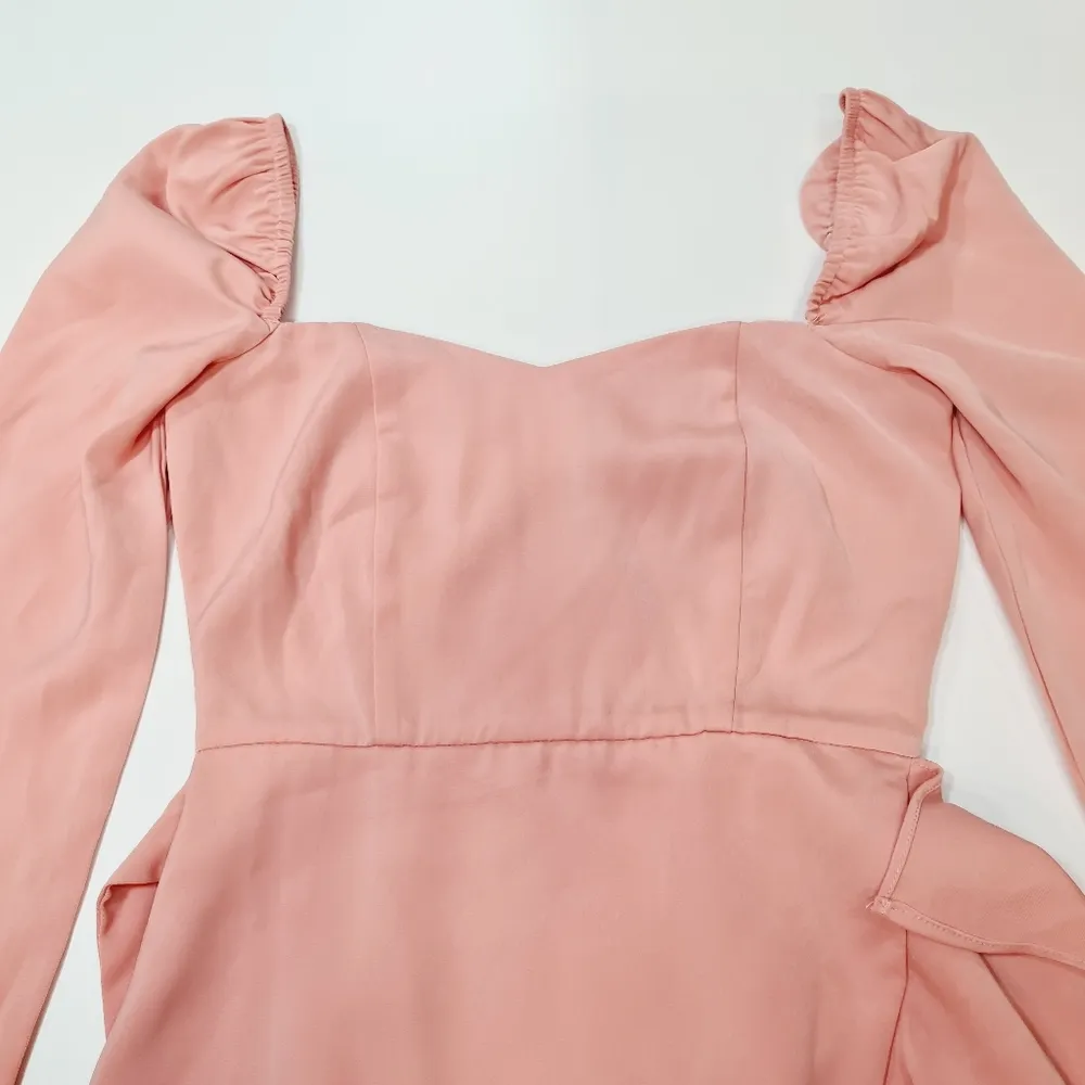 MORE TO COME Khloe Ruffle Sleeve Mini Dress in Blush Size XXS - Image 5