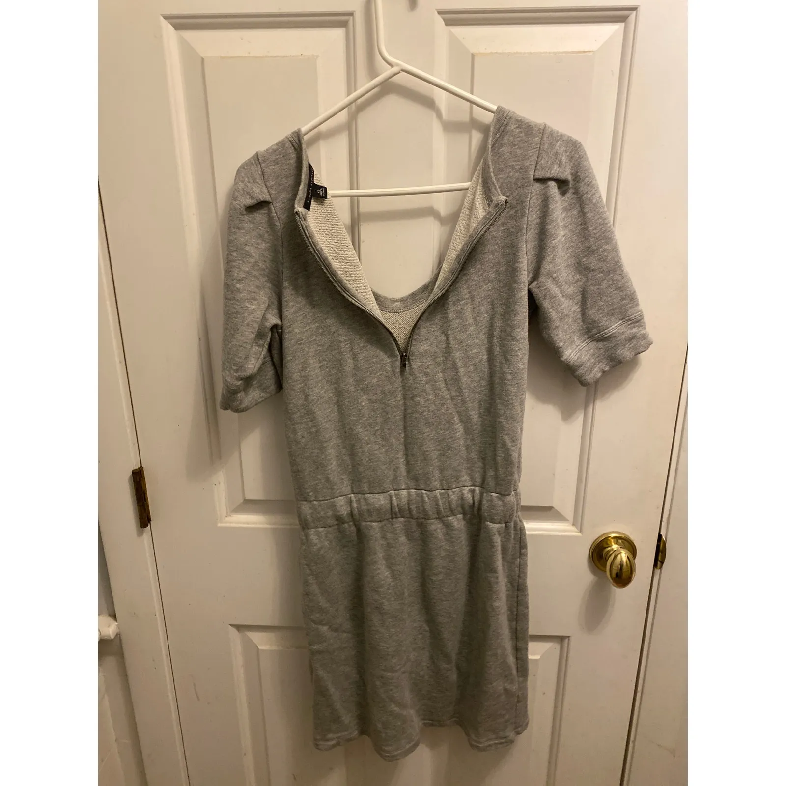 Banana Republic Women's Size XS Grey Pima Cotton Modal Short Sleeve Dress Knee - Image 4
