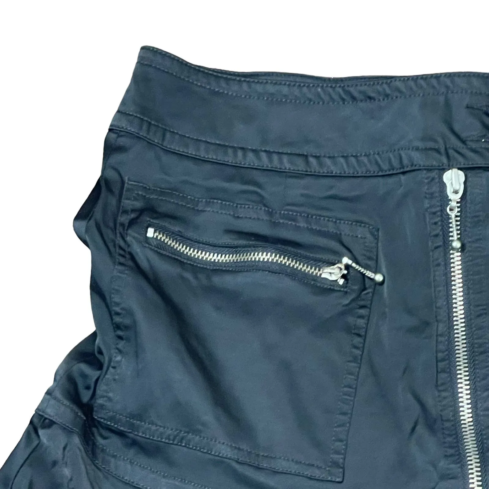 Kenar Punk Front‎ Zip Pocket Mini Skirt Peplum Stretch Fit & Flare Hem  8 Women - Image 4