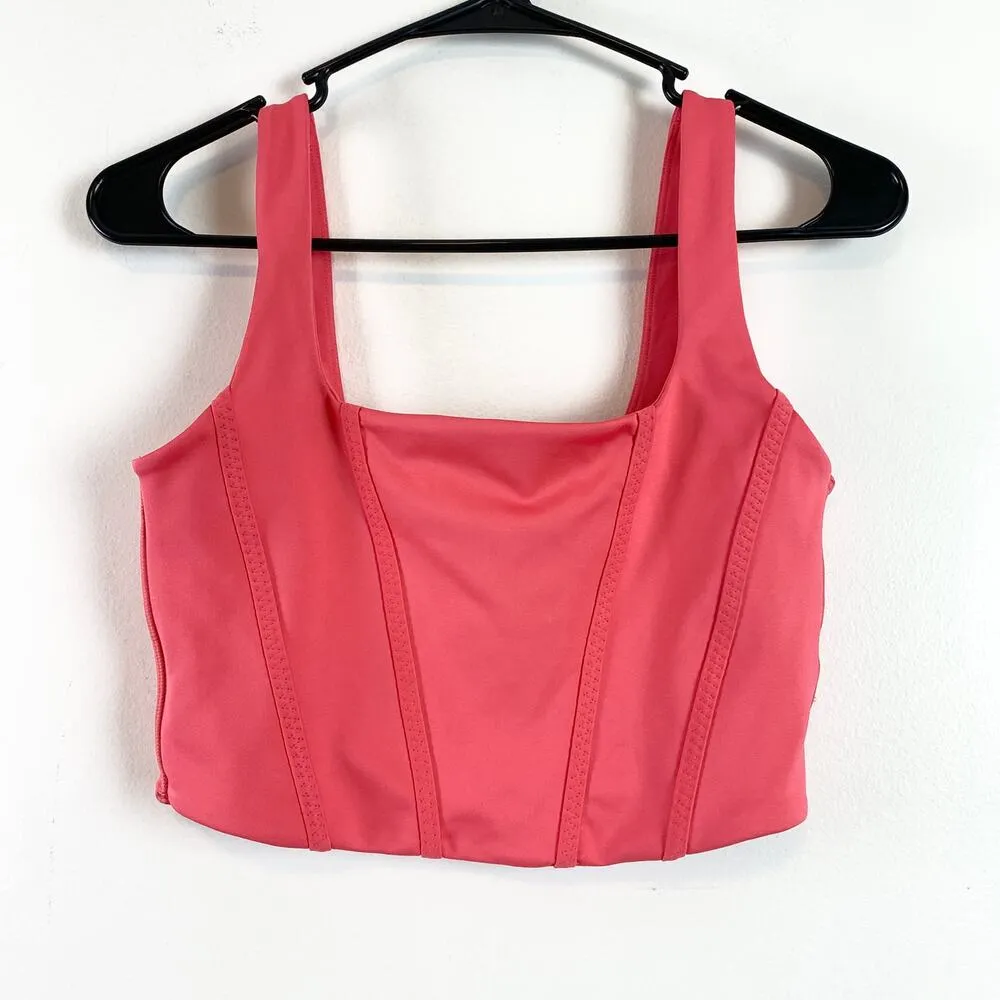 IVL Collective x DAE Cactus Fruit Blossom Longline Corset Sports Bra Crop Top 6 Pink - Image 7