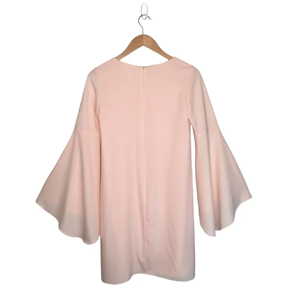 New Bar III Flare Bell Long Sleeve Round Neck Lined Dress Ballet Pink XS - Image 5