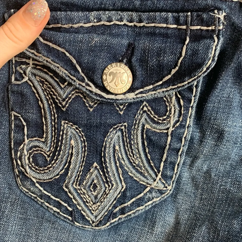 MEK Medium Wash Oaxaca Straight Leg Jeans Size 25 - Image 7