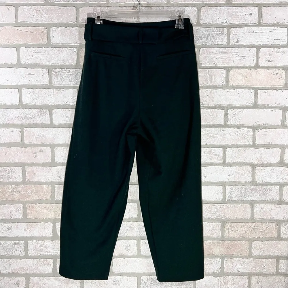 The Korner Emerald Green Belted High Waist Cropped Tapered Leg Trousers Size 4 - Image 6