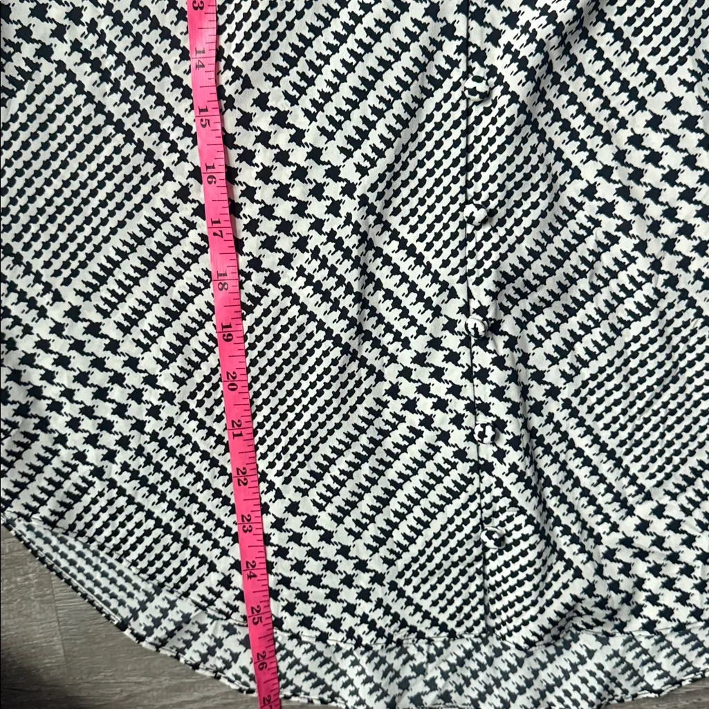 Veronica Beard Beata Houndstooth Print Stretch Silk Blouse 10 - Image 6